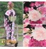 Кимоно японское тралиционное в крупны цветах