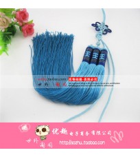 Кисточка Китайский узел голубая